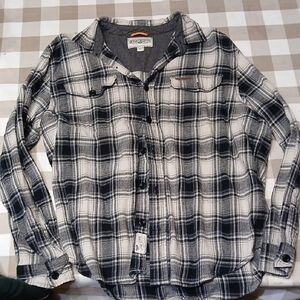 Field & Stream Men's Casual Black and White Plaid Shirt